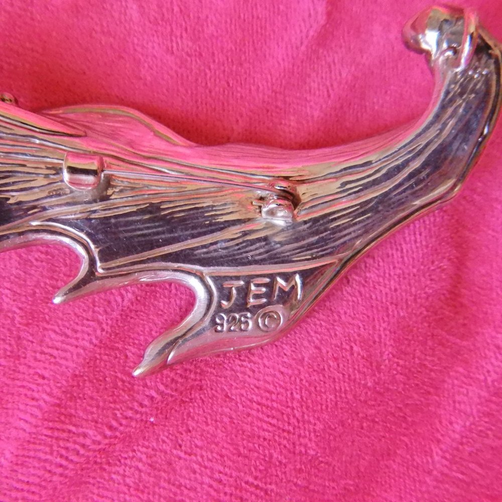 JEM ELECTROFORM 925 STERLING WING BROOCH PENDANT - Picture 12 of 14